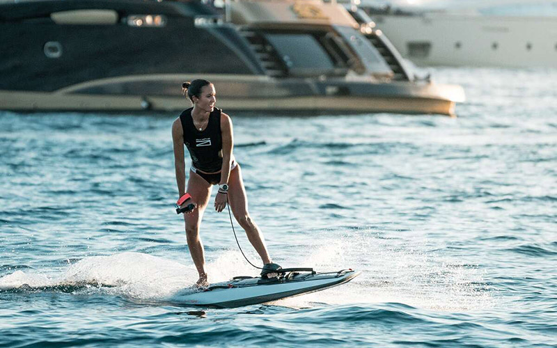 Try out your surfing skills on an electric surfboard